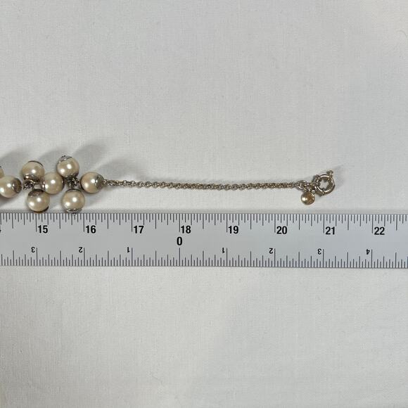 J.Crew Faux Pearl Cluster Statement Necklace Goldtone Ivory Bubble Bauble - Picture 7 of 7